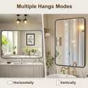 24"36" Bathroom Mirror for Wall, Modern Bathroom Vanity Mirror, Black Bathroom Mirrors for Over Sink with Metal Framed HD Tempered Glass Hangs Horizontally or Vertically