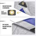Kesfitt 12 Mil Heavy Duty Waterproof Tarp, 8x20 FT, Silver & Blue, 20 x 30 FT