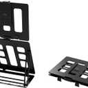 2 x HNL Portable Monitor Stand, iPad & Tablet Holder, clamp Retention, Foldable, mountable Small Desk, Supports 7.75 inch to 10.75 inch Screen Width, Travel with Laptop, Black