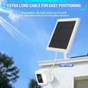IP65 Solar Panel Outdoor for Ring Cameras (White 1P) Spotlight Cam Plus/Pro(Battery) Stick Up Cam/Pro Wireless Outdoor with 10FT/3M Long Cable Dustproof Waterproof
