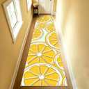 AooHHooA Washable Lemon Runner Rug 2x8 Yellow Lemons Rug with Non-Slip Backing Low Pile Runner Rugs for Kitchen Hallway Laundry Entryway Indoor 8ft