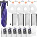 20 Pcs Accessories kit for NARWAL Freo X10 Pro Robot Vacuum, 1 Main Brush, 6 Dust Bags, 4 Hepa Filters, 4 Mop Pads, 4 Side Brushes, 1 Clean Tool, Replacement Parts with Narwal Freo X10 Pro