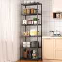HOMEFORT 6-Tier Storage Shelves, Heavy Duty Metal Storage Rack, Wire Shelving Unit Organizer Rack for for Pantry Closet Kitchen Laundry (21”Wx11.4”Dx67”H,Black)