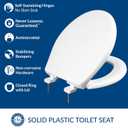 BEMIS 790TDGSL Commercial Heavy Duty Closed Front Toilet Seat with Cover, Industrial No Slam Seat with Secure Installation, Made in USA, Round, White