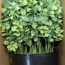 Set of 2 Artificial Boxwood Topiary Trees for Front Door - Faux Realistic Greenery Potted Plants, Fake Outdoor UV-Resistant Bushes with Pots for Porch,Farmhouse,Home,Garden Decor