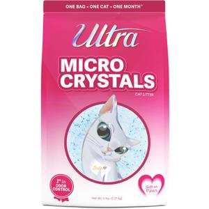 Ultra Micro Crystals Cat Litter - 99.9% Dust Free, Soft on Paws, Fragrance Free - 5 Lbs. (5-Pound Pouch)