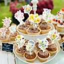 48 Pcs Flower Cupcake Toppers Wildflower Cake Decorations Wildflower Party Decorations Baby In Bloom Baby Shower Decorations Wildflower Baby Shower Decorations