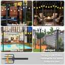 8 Pack 10 ft Heavy Duty Metal String Light Poles Adjustable Outdoor Lighting Stand for Patio,Backyard,Garden,Party & Wedding Rustproof & Sturdy with Hooks