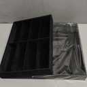 Amylove 2 Pcs Sunglass Organizer Trays Glasses Stackable Jewelry Trays Sunglass Organizer Display Box(8 Grids,Black)