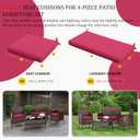3 Pcs Outdoor Patio Chair Cushions,Waterproof Chair Pads,36x18x3,18x18x3, 36 x 18 x 3 in
