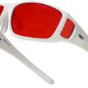 TIJN Sonia Red Sleep Glasses Orange Lens for Blue & Green Light Blocking,Dual AR Coating,Wraparound Frame for Gaming Screen