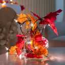 2 x Lighted Fall Garland | Fall Leaves Lights Plug in | 35 Orange Bulbs | Connectable | for Halloween Fall Thanksgiving Autumn Harvest Decoration (9Feet-Length)