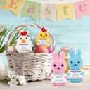 JoycuFF 4pcs Easter Basket Stuffers, Easter Gifts for Woman, Decorations for Home, Handmade Emotional Cheer Up Support Message Positive Gifts for Him Her