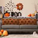 2 x Tranqun 4 Pcs Halloween Pillow Covers Fall Pumpkin Ghost Throw Covers 3D Embroidered Faux Fur Cushion Cases for Halloween Thanksgiving Autumn Home Sofa Bed Room Decor(12 x 20'',Rust)