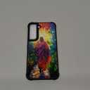 Compatible with Samsung Galaxy S22 Case, Shockproof Protective for Man Women Non-Slip for Samsung Galaxy S22 Crazy Pattern Colorful Stained Glass Jesus Walking
