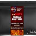 6400 Fireproof and Waterproof Money Bags 2pcs with Zipper,11''x6.3'' Fireproof Cash Bag with Zipper,Fireproof Wallet Envelope Safe Pouch Fireproof Bags for Cash Passports Keys Jewellery(Black)