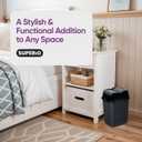 Garbage Can with Swing Top-Split Lid, 2 Pack | Small Trash Can with Lid | Durable Plastic | Slim & Sturdy Trash Bin | Fingerprint Resistant | 2.5 Gallon / 10.5 qt / 10 L  Grey/Black | Superio