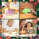 Colorful LED Note Board, Illuminated Acrylic Dry-Erase Board, Acrylic Message Display Board, Colored Illuminated Note Board, Notepad with Adjustable Stand and 7 Pens (11.8  7.9)