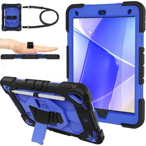 Case for iPad 9th/8th/7th Generation Case 10.2" InchShockproof Hard Cas Cover Compatible with iPad 9th/8th/7th Gen,360 Rotating Stand, Hand Strap, Shoulder Strap, Pencil Holder(Black+Blue)