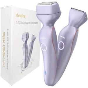 Bikini Trimmer Shavers for Women Face Full Body, 2-in-1 Electric Razor for Womens Legs Arms Underarm Pubic Hair, Dual Head Lady Trimmers Smooth and Close, IPX7 Waterproof Wet/Dry, USB-C Rechargeable