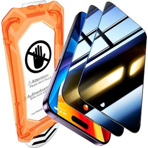 UniqueMe for iPhone 14 Pro Max Privacy Screen Protector - [Military Grade Shatterproof & 9H+ Hardness] Screen Protector 14 Pro Max Tempered Glass Full Coverage Protection, Easy to install, 1 Pack
