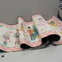 Duraaamo Set of 2 Christmas Nutcracker Kitchen Mats Cute Christmas Bathroom Rug Non Slip Floor Mat for Kitchen Vintage Farmhouse Xmas Indoor Outdoor (Pink)