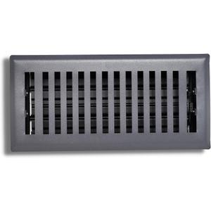 4" x 12" Contemporary Design, Steel Floor Register in Granite Grey Finish - Vent Covers for Home Floor- Decorative Air Vent Covers with Air Vent Filter - 4 x 12 (Duct Size)