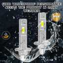 2PCS H1 LED Bulb, 1:1 Mini Size Fog Light Bulbs, 800% Brighter 6500K Cool White, Plug and Play, No Adapter Required Interior Lights Dome Map Door License Plate Lights Raplacement, Pack of 2