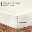 ROYALE LINENS 300 Thread Count 100% Long Staple Combed Cotton Fitted Sheet Twin - Super Soft Deep Pocket Bottom Sheet - Fitted Sheets Only - Elastic Sheets (Twin, Cream)