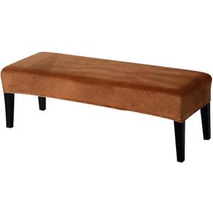 SearchI Dining Bench Cover, Stretch Washable Long Bench Seat Covers, Rectangle Dining Table Bench Slipover for Dining Room, Living Room, Kitchen(Velvet Brown)