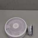 Primevolve Portable Oscillating Standing Fan,Rechargeable Battery Operated USB Floor Table Desk Fan with Remote, Bedroom Camping Travel Fans White 7.7"