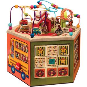 B. toys – Youniversity – Wooden Activity Cube – Developmental Learning Center – Toys for Toddlers, Kids – Alphabet, Numbers, Shapes – 12+ Months, Medium