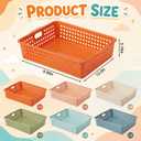 Ferrochef 12 Pack Turn in Trays for Classroom, Stackable Plastic Paper Baskets with Handles, Letter Size A4 Teacher Desk Organizer Bins for Classroom Organization (Boho Colors)