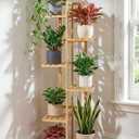 ROSSNY 48 Inch Talll Plant Stand Indoor, 6 Tier 7 Potted Bamboo Plant Stands for Indoor Plants, Corner Plant Stand, Plant Shelf For Indoor, Tiered Plant Stands, Indoor Plant Holder, Natural