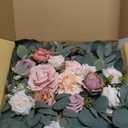 Artificial Wedding Arch Flowers Kit(Pack of 4),2Pcs Artificial Flower Arch Decor, 2Pcs Chiffon Fabric Drapes, Ceremony Decoration, Floral Outdoor Party Decor (Burgundy & Blush)