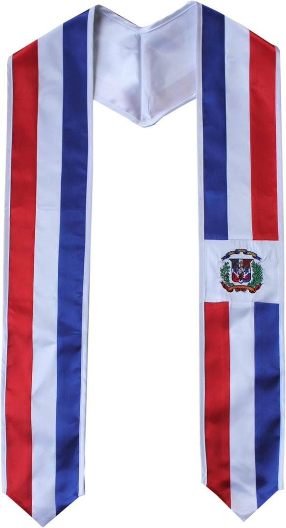 3 x Country Flag Graduation Stole Sash International Graduate (Dominican Republic)