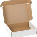 12"x9"x3" Shipping Boxes Set of 5, White Corrugated Cardboard Box Literature Mailer