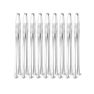 Stainless Steel Korean BBQ Tongs, 11" Hot Pot Tongs Bulk for Cooking Portable Kitchenware Home Outdoor Steak Salad Food