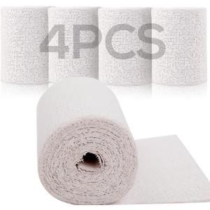 Falling in Art Plaster Cloth Rolls, 500gsm Plaster Strip, Plaster Gauze Bandages for Craft Projects, Mask Making, Belly Casts, Body Molds, 4inch x180inch, 4 Pack