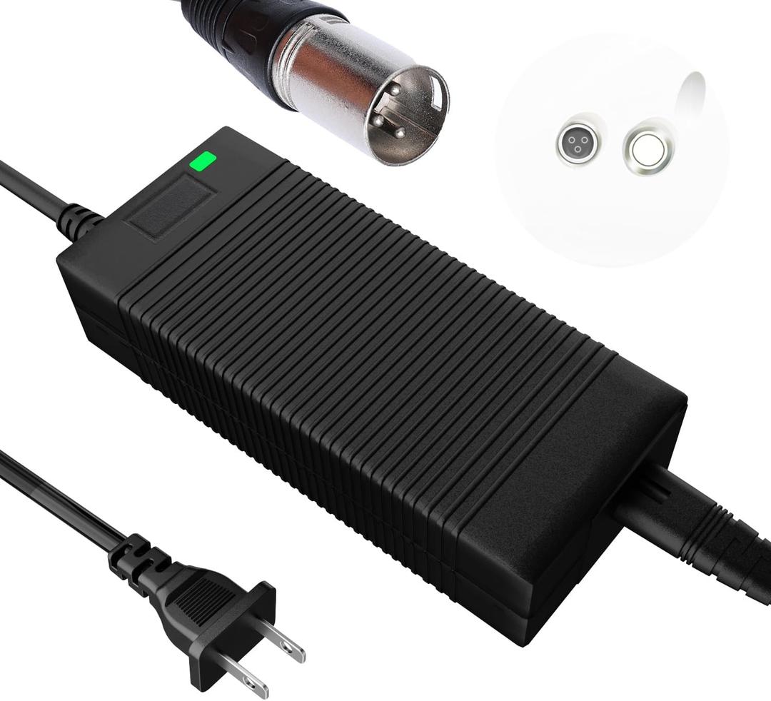 EVAPLUS 54.6V Fast Electric Bike Charger for 48V Lithium Battery(DC5.5-2.5/2.1MM Jack Connector)&(3-Prong Inline Connector)&(3pin XLR Plug)