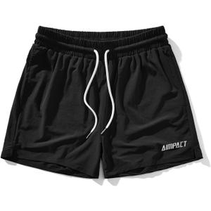 AIMPACT Men's 5" Athletic Shorts with Pockets & No Liner, Gym & Running (Black, S)