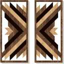 Zzbakress 2 Pcs Western Home Decor Aztec Wall Decor Native American Wall Sign Boho Western Wall Art Wooden Southwestern Decor Rustic Wall Decor for Home Bedroom Living Room (Style H)