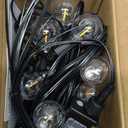 Brightown 38Ft Outdoor String Lights with Remote & 15 Shatterproof LED Bulbs - Waterproof Patio Hanging Lamps for Porch Balcony Bistro Cafe