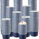 Paper Ice Cream Bowls Disposable Dessert Cups Yogurt Sundae Containers Disposable Yogurt Dessert Bowls for Food, Party Supply, Soup, Ice Cream, Blue(5 oz)