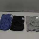 3 Pack Female Dog Diapers Washable - Premium Reusable Diapers for Dogs in Heat - Highly Absorbent for Puppies, Incontinence - Multiple Colors & Sizes(S, Black+Grey+Blue)