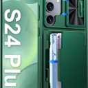 Vizvera for Samsung Galaxy S24+Plus Case Wallet,RFID Cards Holder & Camera Cover & Kickstand for Women Men, Full Body Rugged Shockproof Silicone Case for S24+Plus 6.7" 2024(Alpine Green)