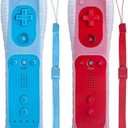 Wii Remote Controller, 2 Packs Upgrade Wireless Controller Compatible with Wii Wii U(Red and Blue)