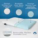 Bluewave Bedding Hyper Slim Gel Memory Foam Pillow for Stomach and Back Sleepers - Thin, Flat Design for Cervical Neck Alignment and Deeper Sleep (2.25-Inches Height, King Size)