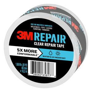 3M Clear Repair Tape, 1.88 in x 20 yd, Strong Duct Tape, Water, UV & Moisture Resistant, Transparent Tape Allows Discreet Repairs, For Indoor & Outdoor Use, Long Lasting Performance (RT-CL60) 3M Clear Repair Tape, 1.88 in x 20 yd, Strong Duct Tape, Water, UV & Moisture Resistant, Transparent Tape Allows Discreet Repairs, For Indoor & Outdoor Use, Long Lasting Performance (RT-CL60)