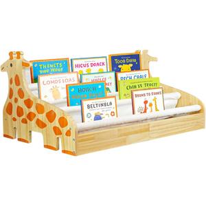 Yigney Toddler Book Shelf for Kids Rooms - Nursery Book Shelves Kids Book Shelf Sided with 4 Tier Deep Sleeves for Baby Room Small Children Classroom Books Rack Storage